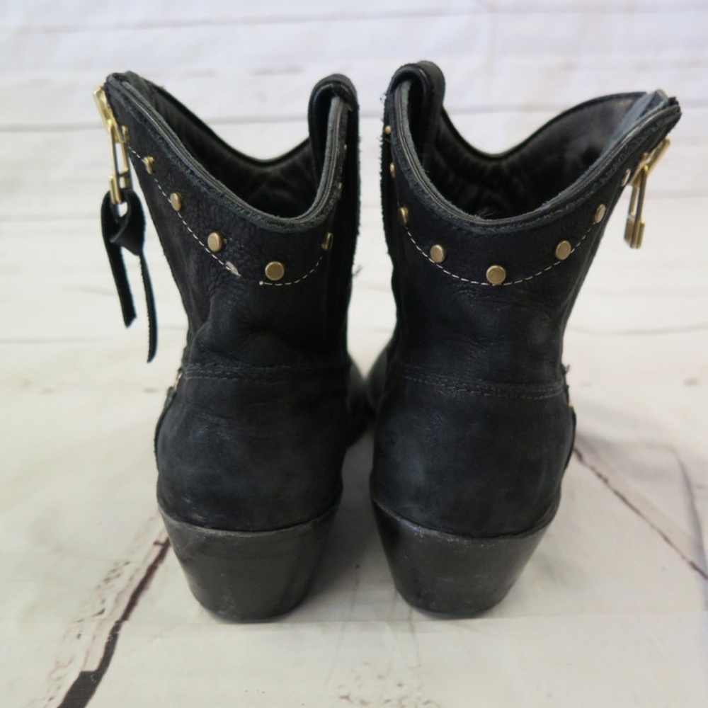 Anine Bing Cowboy Boots Black Leather Size 37 - Picture 5 of 8